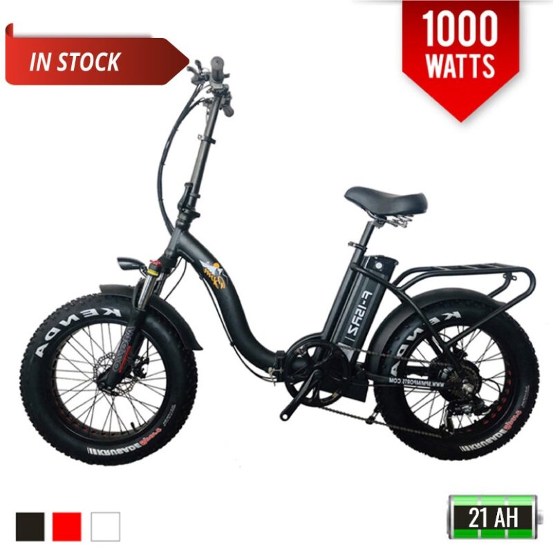 F-15RZ 1000W STEP THROUGH FOLDING FAT TIRE ELECTRIC BIKE