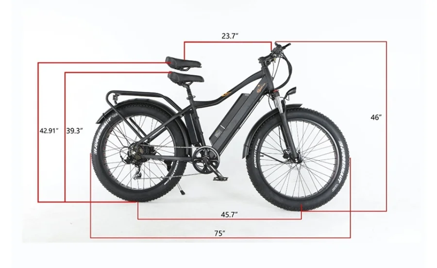Bpm Bikes F 95 1000W Matte Black Fat Tire Electric Bike