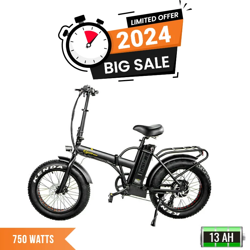 F-15X 750W Folding Fat Tire Electric Bike with Rack - 48v*13AH