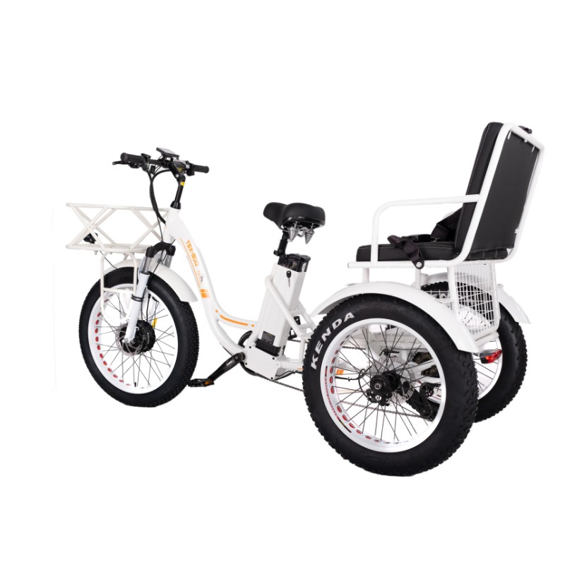 white electric tricycle 750 left