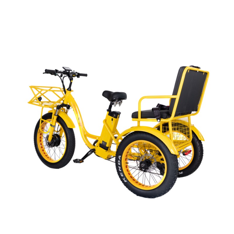 yellow electric tricycle 750 left